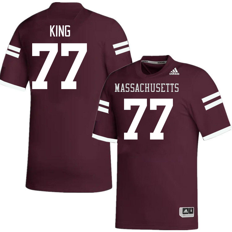 Massachusetts Minutemen #77 Jaxon King College Football Jerseys Stitched-Maroon